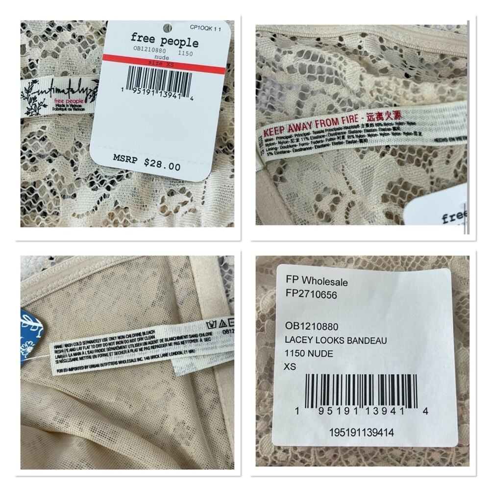 Free People Intimately XS Bandeau Lacey Looks Floral Bundle of 2 - Picture 5 of 9